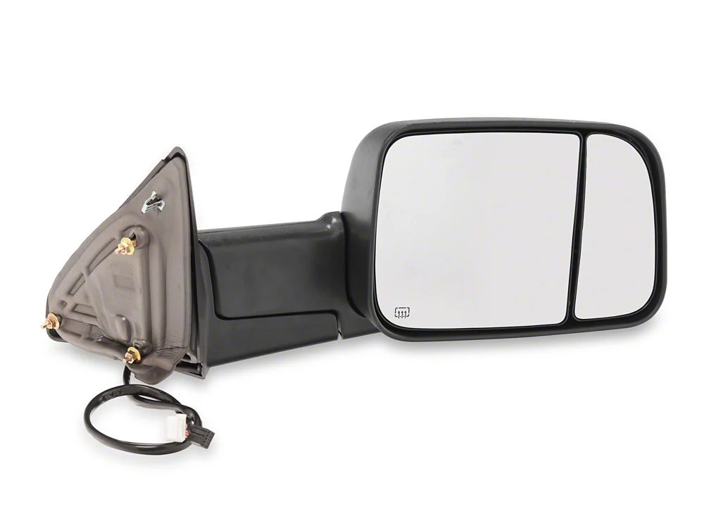 RedRock Powered Heated Towing Mirrors with Smoked Turn Signals; Black (09-18 RAM 1500) - Image 3