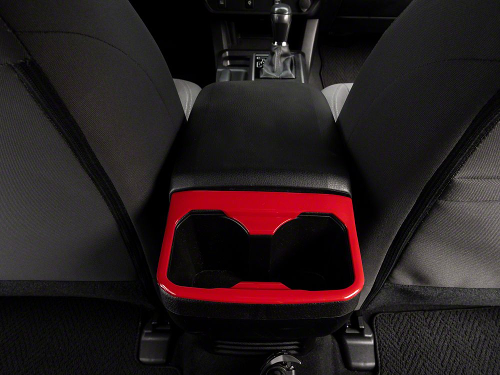 RedRock Rear Cup Holder Trim; Red (16-23 Tacoma) - Image 5