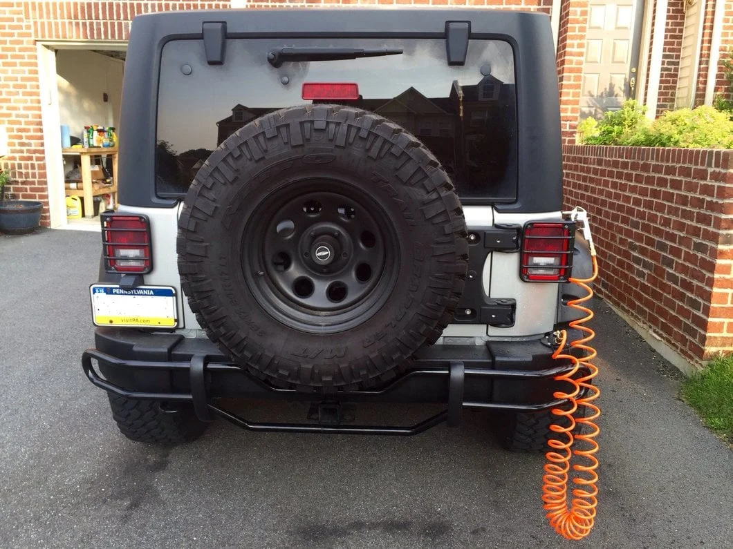 RedRock Rear Double Tube Bumper Guard; Gloss Black (07-18 Jeep Wrangler JK) - Image 15