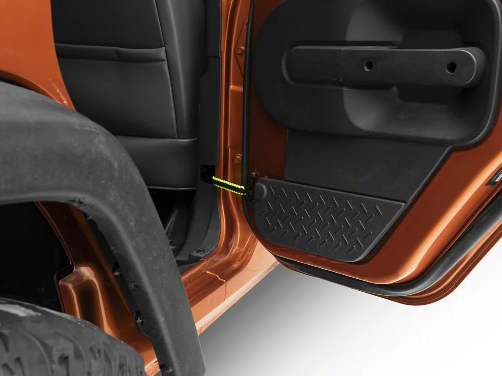 RedRock Rear Paracord Door Limit Straps; Black and Neon Green (07-18 Jeep Wrangler JK 4-Door) - Image 3