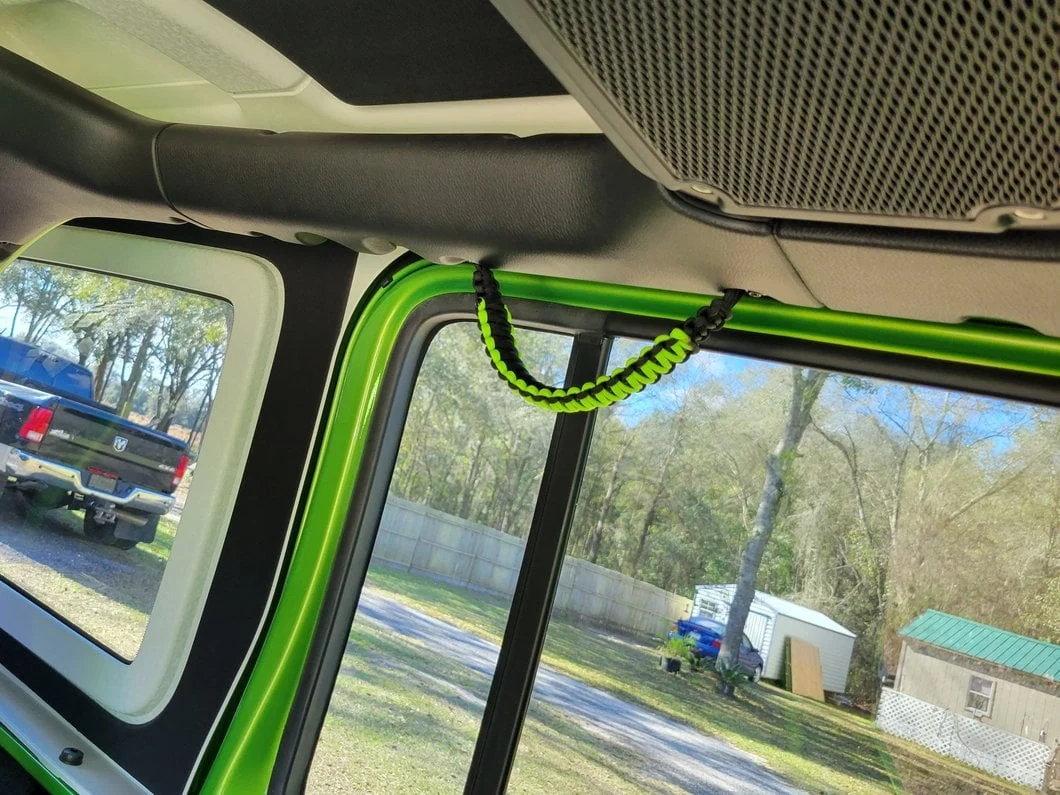 RedRock Rear Soundbar Paracord Grab Handles; Black and Neon Green (07-25 Jeep Wrangler JK & JL 4-Door) - Image 12