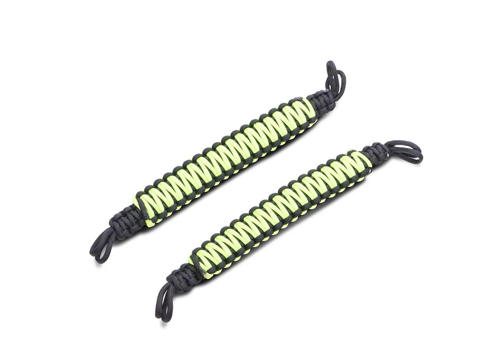 RedRock Rear Soundbar Paracord Grab Handles; Black and Neon Green (07-25 Jeep Wrangler JK & JL 4-Door) - Image 5