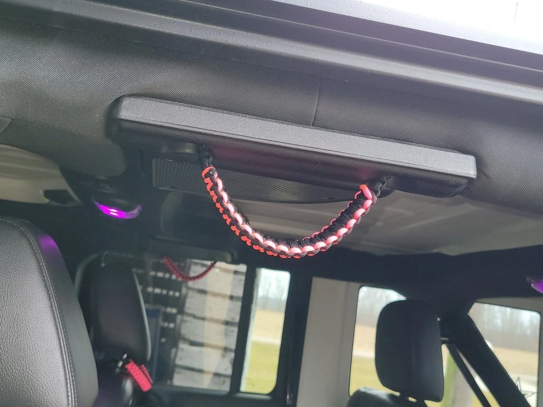 RedRock Rear Soundbar Paracord Grab Handles; Black and Pink (07-18 Jeep Wrangler JK 4-Door) - Image 6