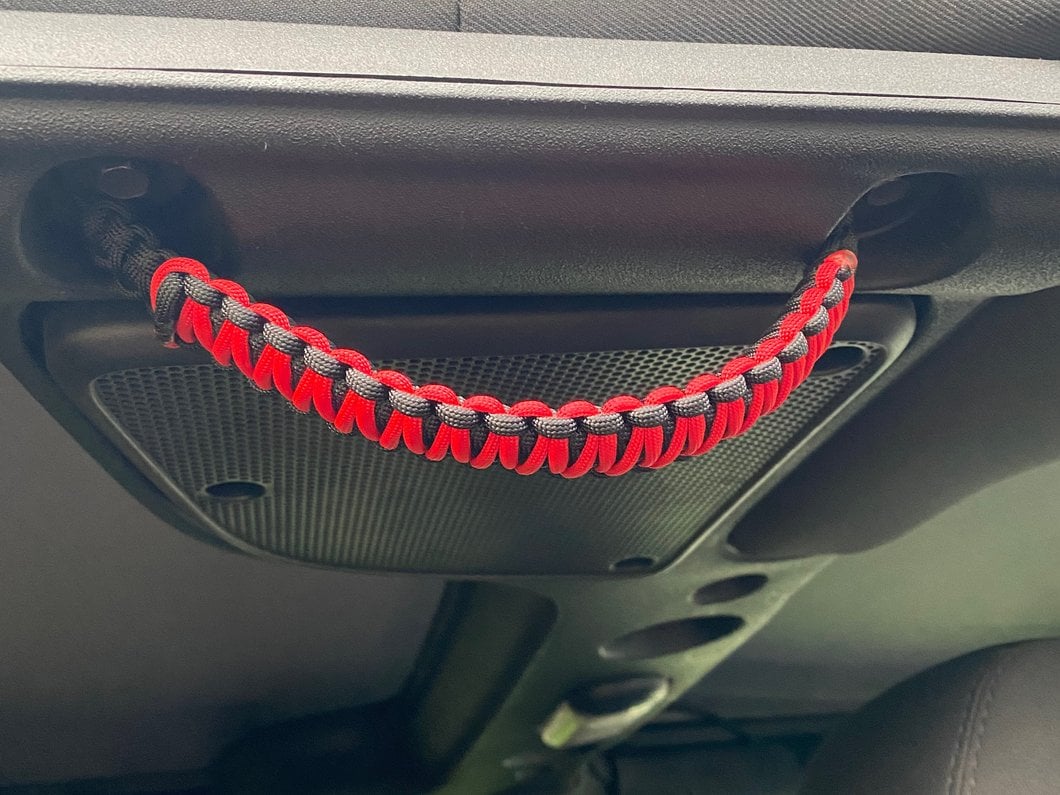 RedRock Rear Soundbar Paracord Grab Handles; Black and Red (07-17 Jeep Wrangler JK 4-Door) - Image 11