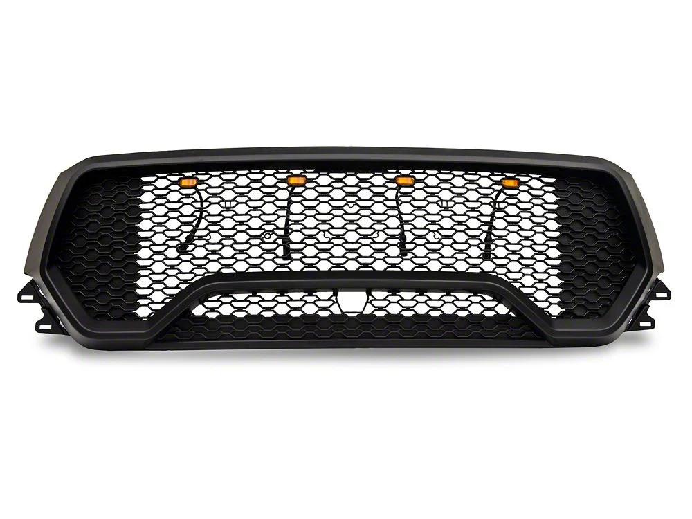 RedRock Rebel Style Upper Replacement Grille with LED DRL; Matte Black (19-24 RAM 1500 Big Horn, Laramie, Lone Star, Tradesman, Excluding Classic) - Image 3