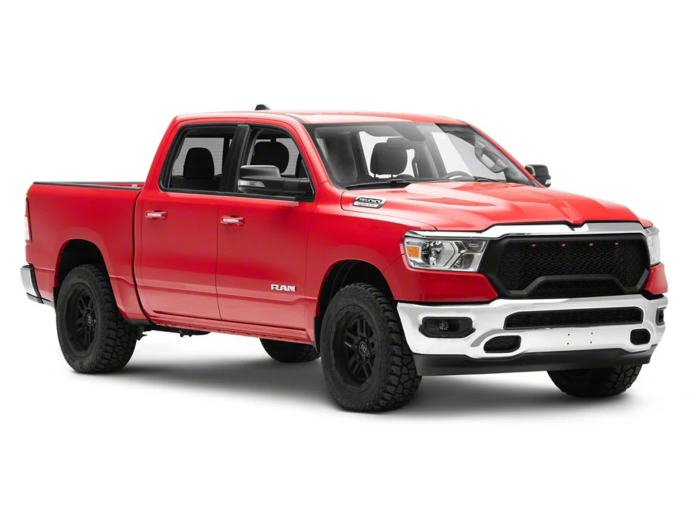 RedRock Rebel Style Upper Replacement Grille with LED DRL; Matte Black (19-24 RAM 1500 Big Horn, Laramie, Lone Star, Tradesman, Excluding Classic) - Image 7