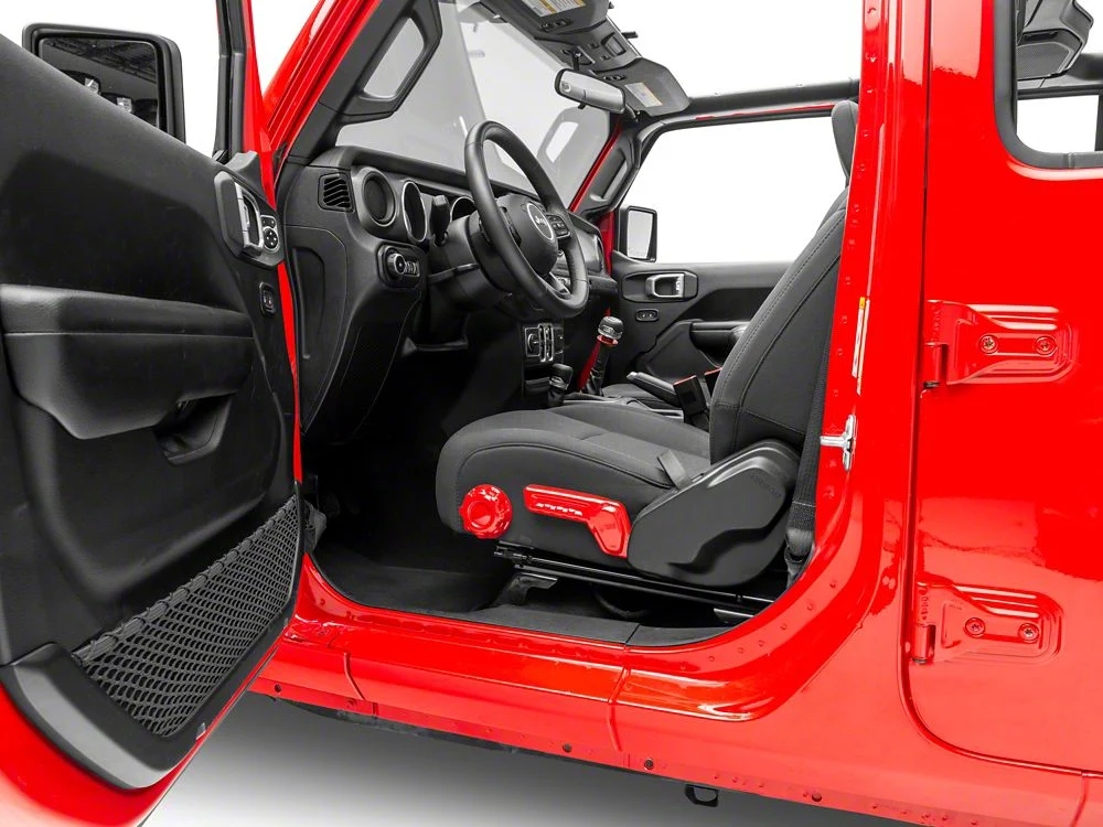 RedRock Seat Adjuster Trim; Red (18-25 Jeep Wrangler JL) - Image 7