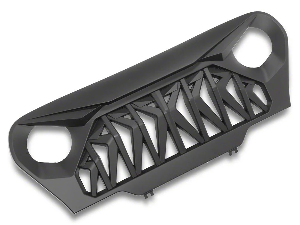 RedRock Shark Grille; Matte Black (97-06 Jeep Wrangler TJ) - Image 2