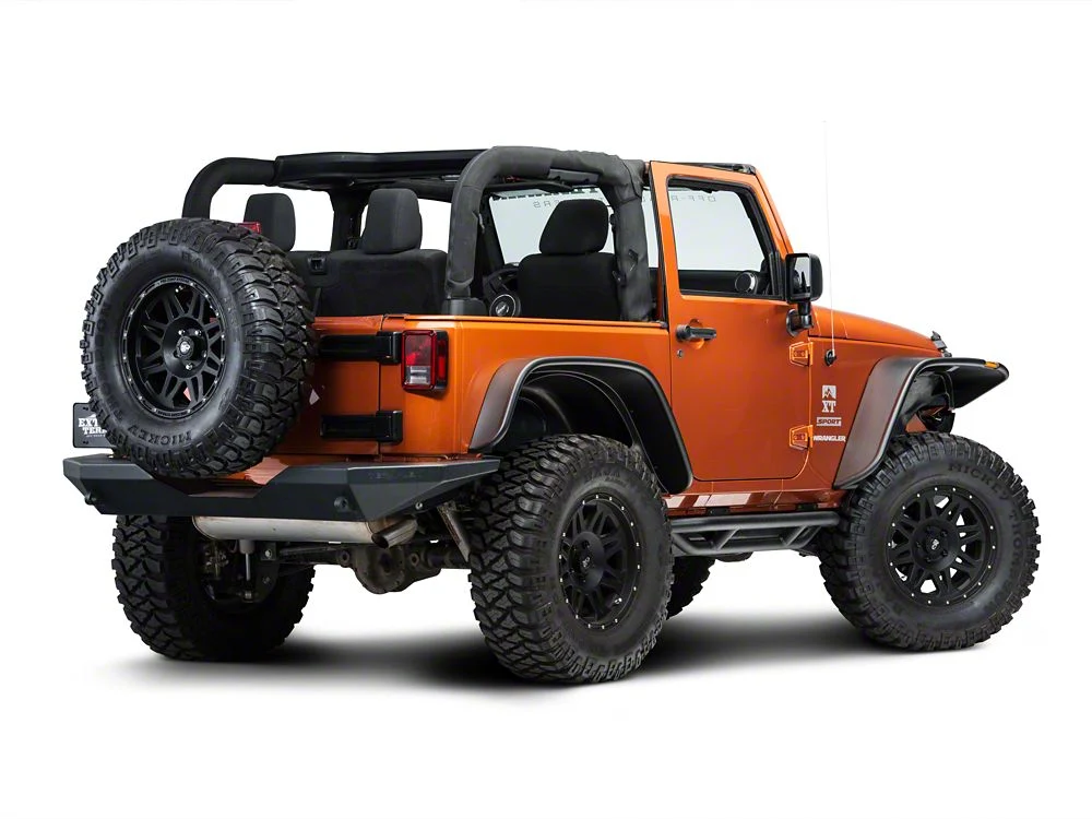 RedRock Side Armor; Textured Black (07-18 Jeep Wrangler JK 2-Door) - Image 7