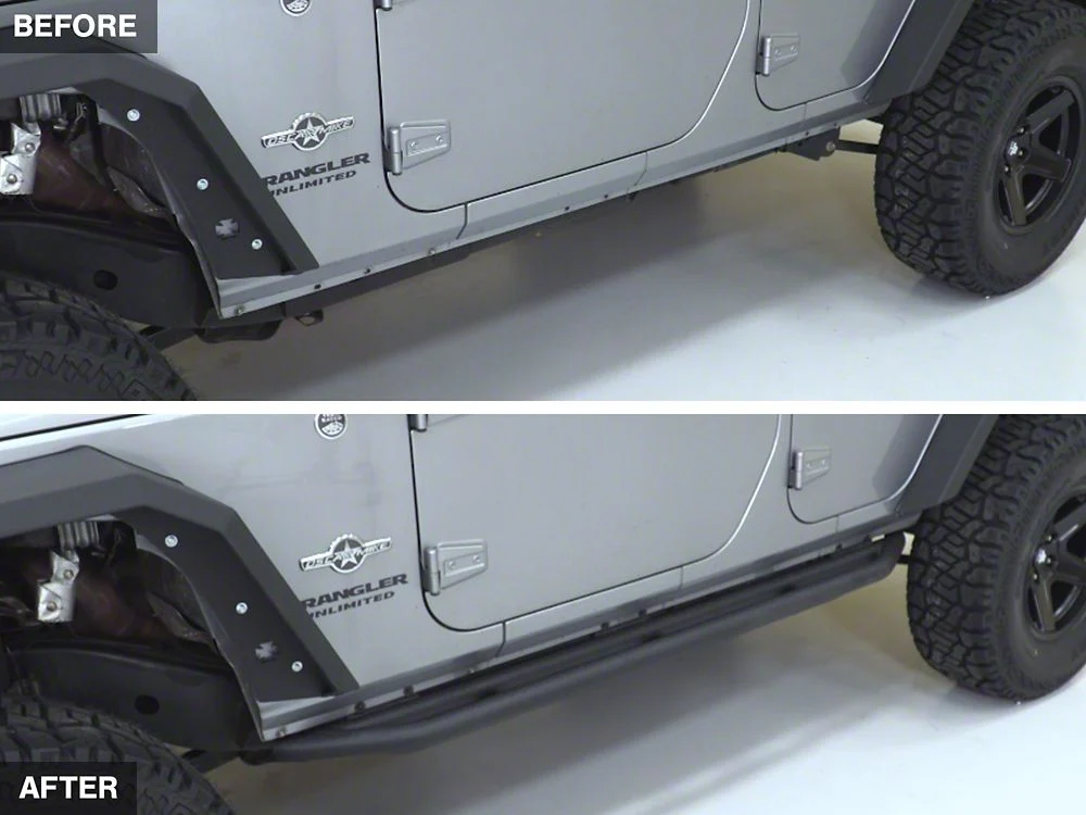 RedRock Side Armor; Textured Black (07-18 Jeep Wrangler JK 4-Door) - Image 12