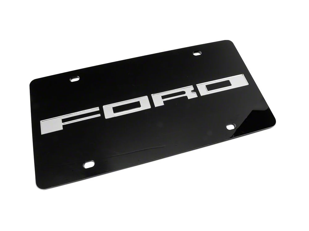 RedRock Stainless Steel License Plate with Silver FORD Lettering (Universal; Some Adaptation May Be Required) - Image 3