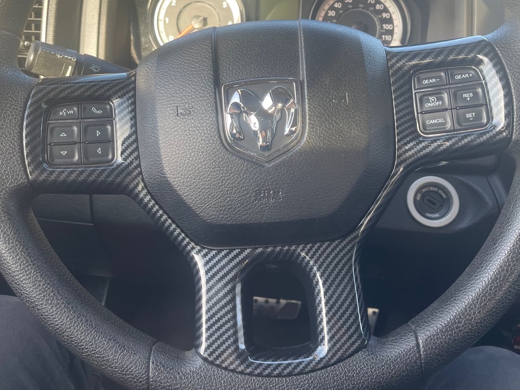 RedRock Steering Wheel Trim; Carbon Fiber (09-18 RAM 1500) - Image 8