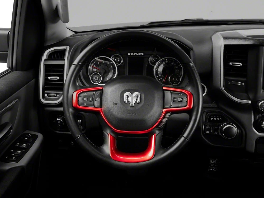RedRock Steering Wheel Trim; Red (19-25 RAM 1500) - Image 4