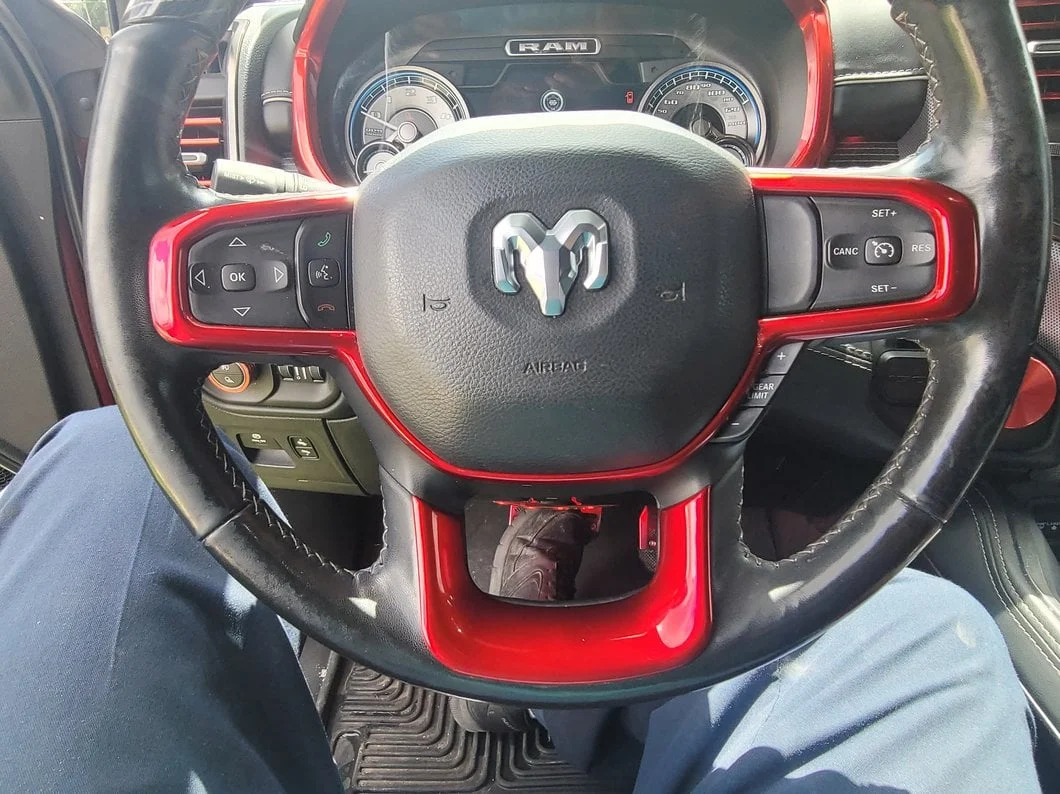 RedRock Steering Wheel Trim; Red (19-25 RAM 1500) - Image 9