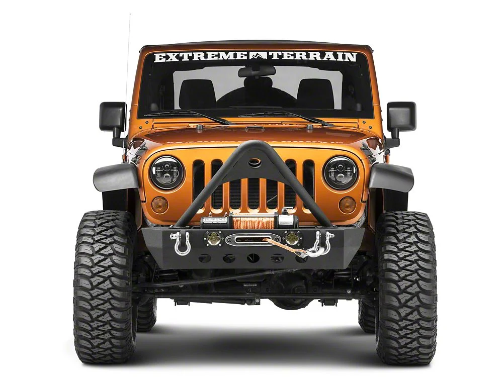 RedRock Stubby Winch Front Bumper with LED Lights and Stinger Bar (07-18 Jeep Wrangler JK) - Image 8