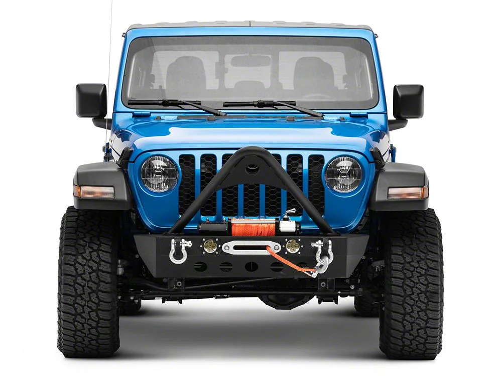 RedRock Stubby Winch Front Bumper with LED Lights and Stinger Bar (20-25 Jeep Gladiator JT) - Image 5