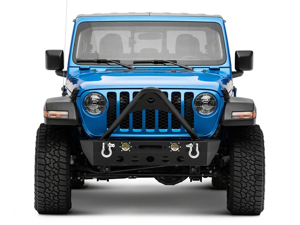 RedRock Stubby Winch Front Bumper with LED Lights and Stinger Bar (20-25 Jeep Gladiator JT) - Image 6