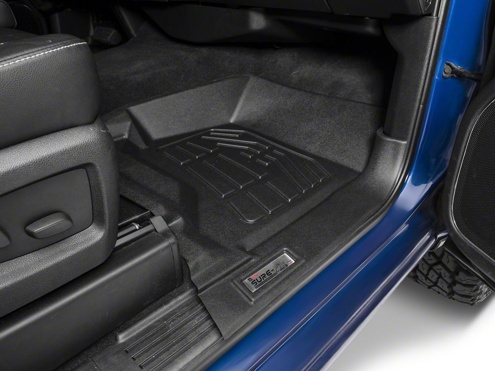 RedRock Sure-Fit Front and Second Row Floor Liners; Black (14-18 Sierra 1500 Double Cab) - Image 2
