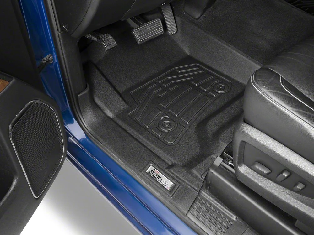 RedRock Sure-Fit Front and Second Row Floor Liners; Black (14-18 Sierra 1500 Double Cab) - Image 3