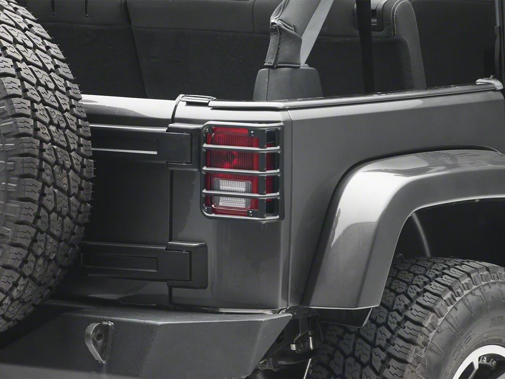 RedRock Tail Light Guards; Matte Black (07-18 Jeep Wrangler JK)