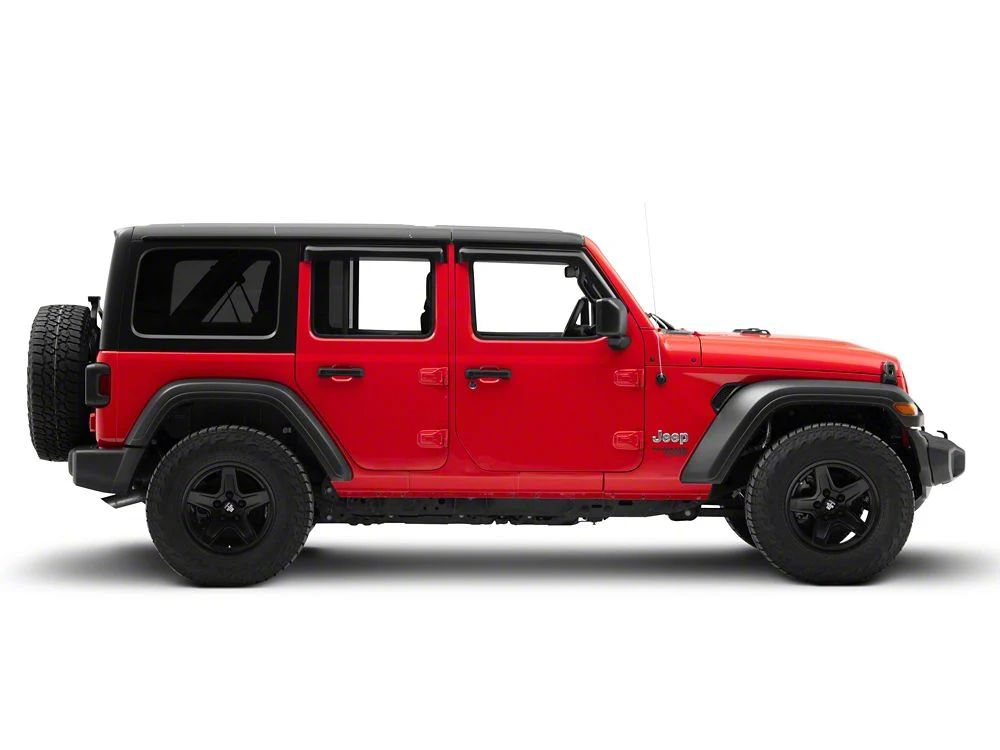 RedRock Tape-On Window Deflectors; Front and Rear; Smoked (18-25 Jeep Wrangler JL 4-Door) - Image 4