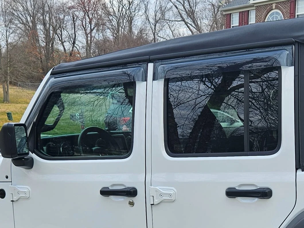 RedRock Tape-On Window Deflectors; Front and Rear; Smoked (18-25 Jeep Wrangler JL 4-Door) - Image 9