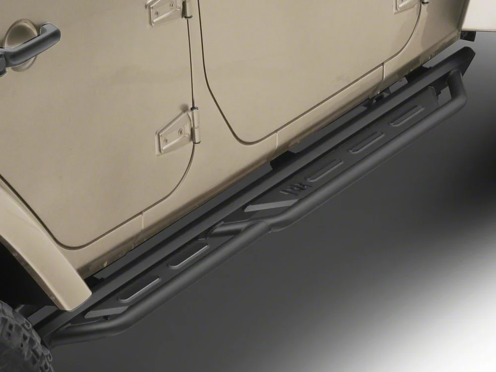 RedRock TC3 HD Rocker Steps; Textured Black (07-18 Jeep Wrangler JK 4-Door)
