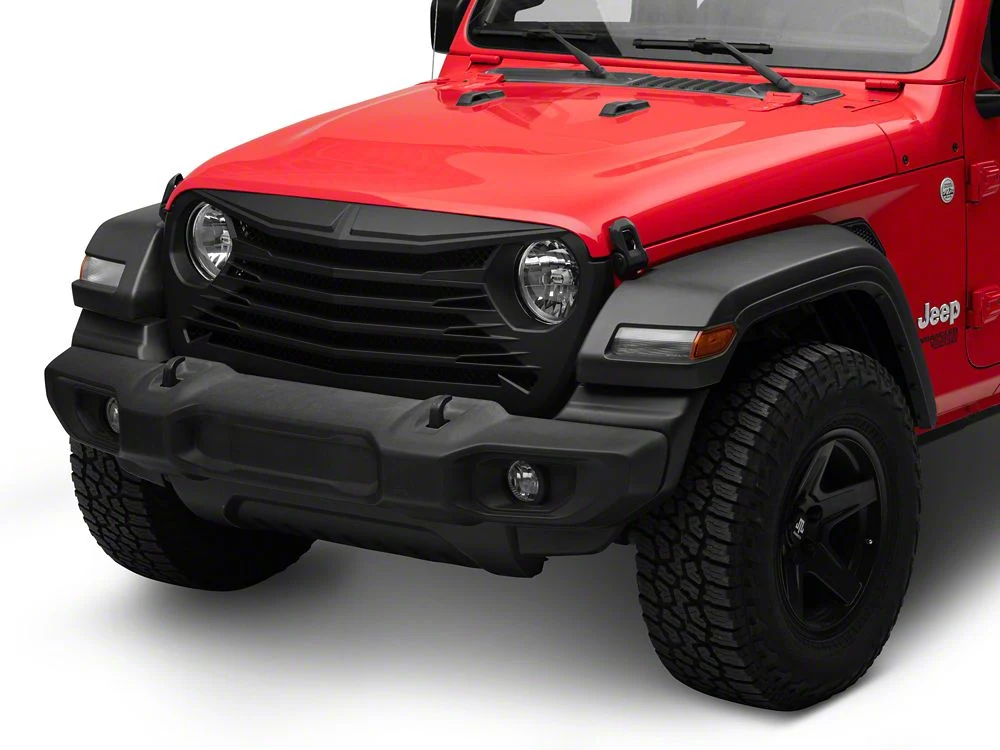 RedRock Tomahawk Grille; Matte Black (18-25 Jeep Wrangler JL) - Image 4
