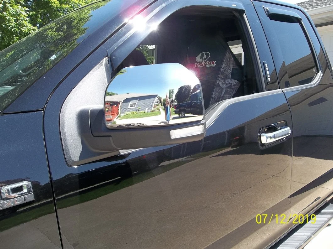 RedRock Top Half Mirror Covers for Standard Mirrors; Chrome (15-20 F-150) - Image 10