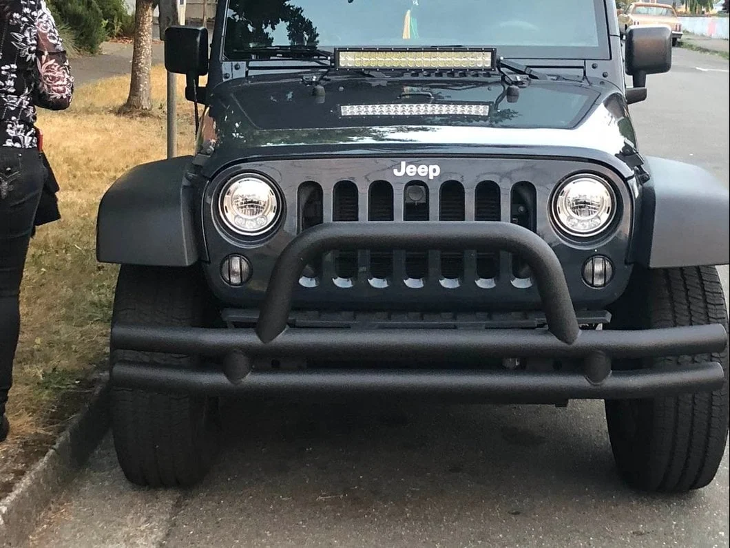RedRock Tubular Front Bumper; Textured Black (07-18 Jeep Wrangler JK) - Image 11