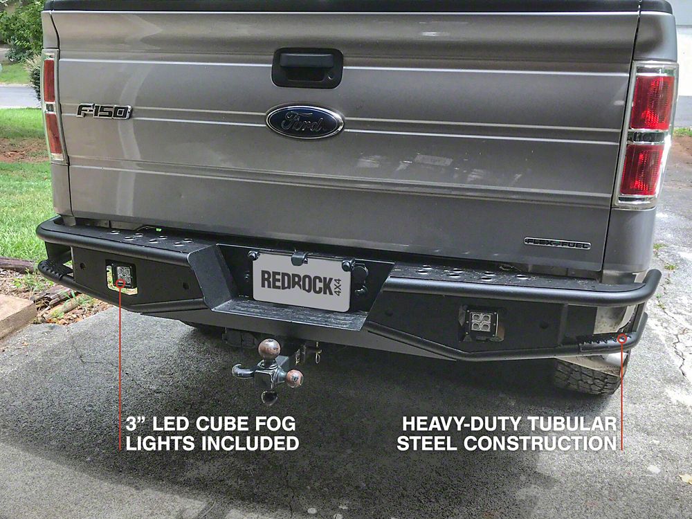 RedRock Tubular Off-Road Rear Bumper with LED Fog Lights (06-14 F-150) - Image 6
