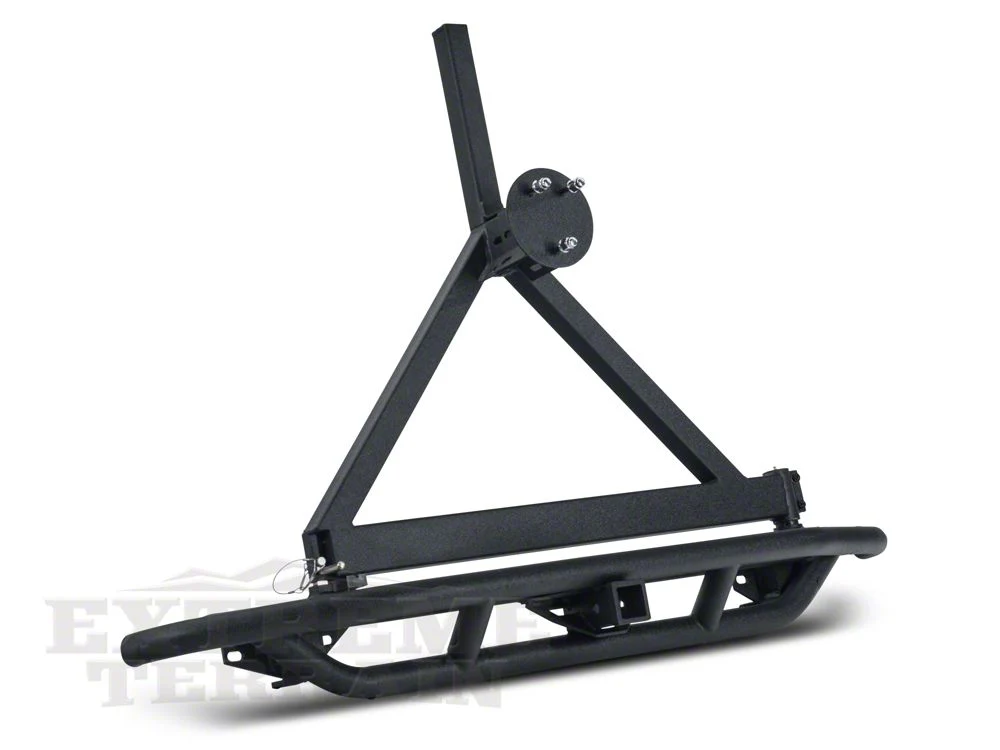RedRock Tubular Rock Crawler Rear Bumper with Tire Carrier; Textured Black (97-06 Jeep Wrangler TJ) - Image 10