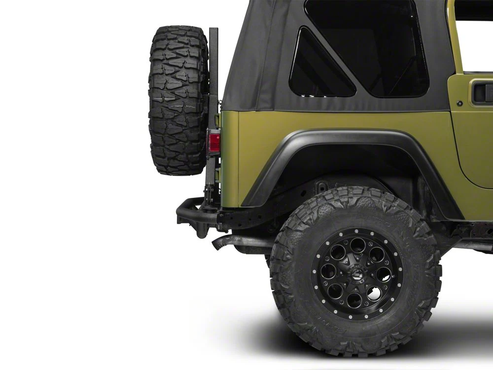 RedRock Tubular Rock Crawler Rear Bumper with Tire Carrier; Textured Black (97-06 Jeep Wrangler TJ) - Image 5