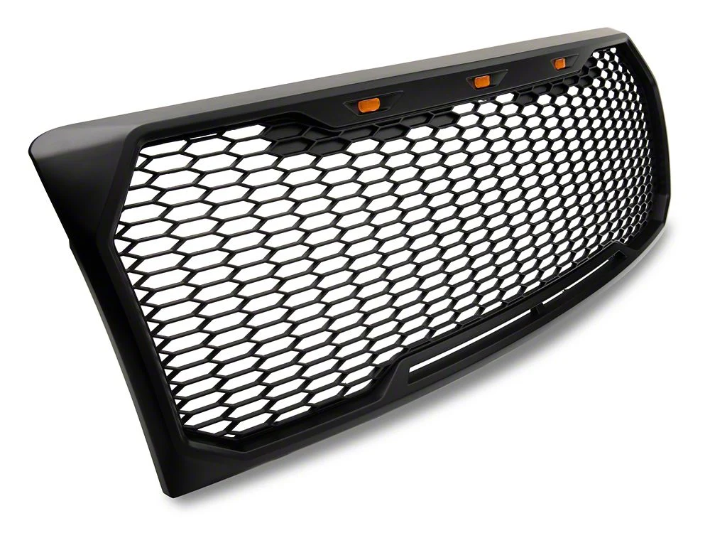 RedRock Upper Replacement Grille with LED Lighting; Matte Black (09-14 F-150, Excluding Raptor) - Image 2