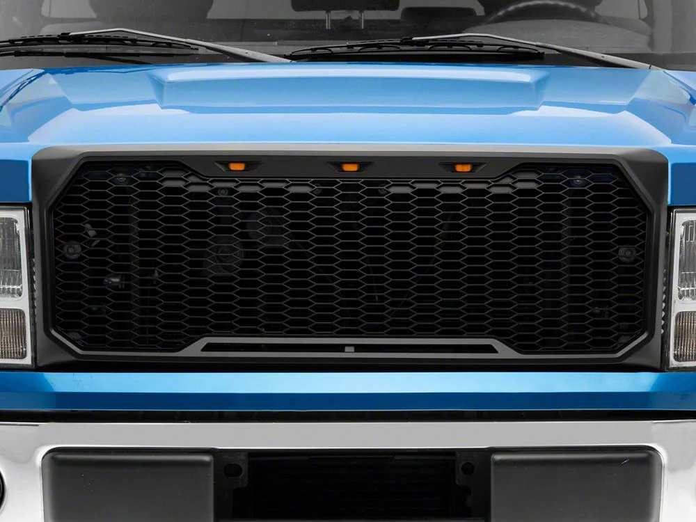 RedRock Upper Replacement Grille with LED Lighting; Matte Black (09-14 F-150, Excluding Raptor) - Image 8
