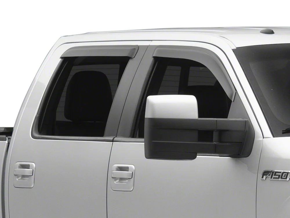 RedRock Window Deflectors; Front and Rear; Smoked (04-08 F-150 SuperCrew)