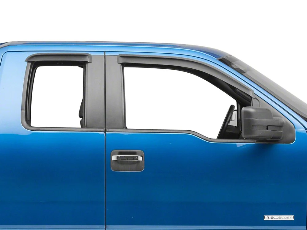 RedRock Window Deflectors; Front and Rear; Smoked (04-14 F-150 SuperCab) - Image 2