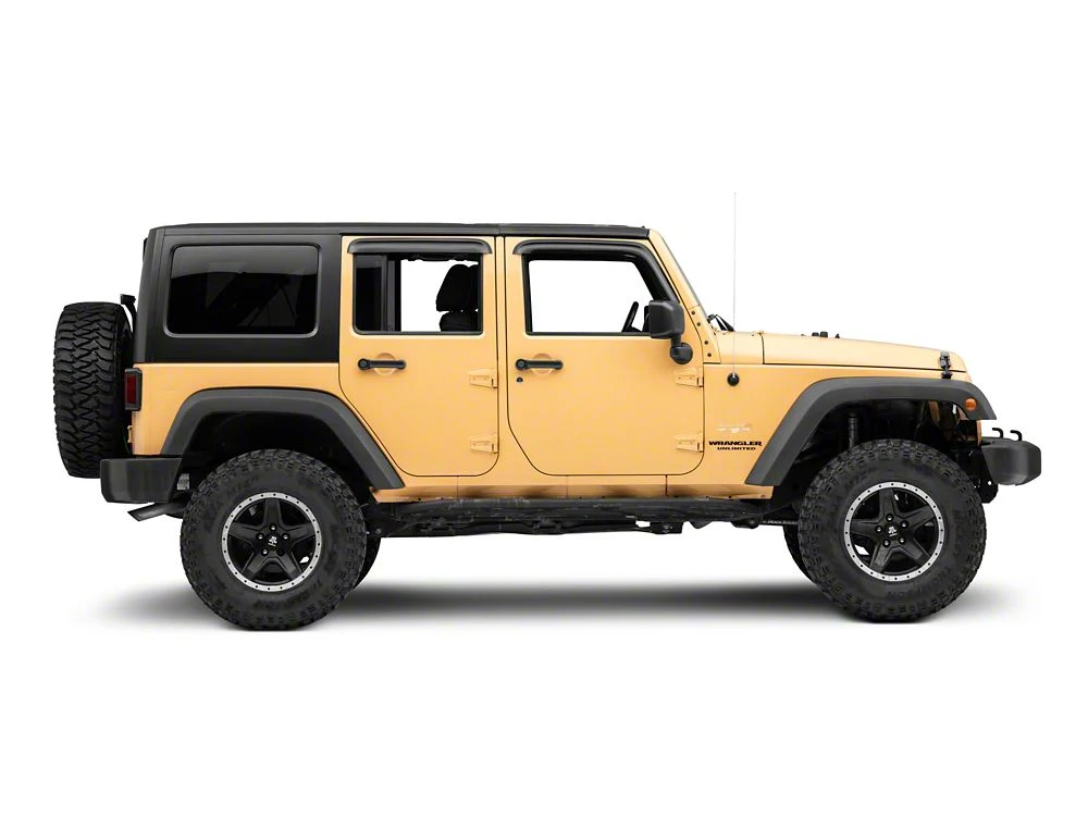 RedRock Window Deflectors; Front and Rear; Smoked (07-18 Jeep Wrangler JK 4-Door) - Image 6