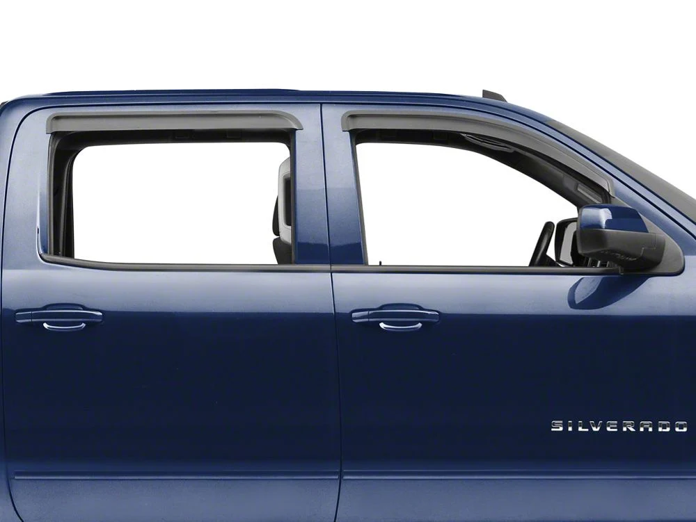RedRock Window Deflectors; Front and Rear; Smoked (14-18 Silverado 1500 Crew Cab) - Image 2