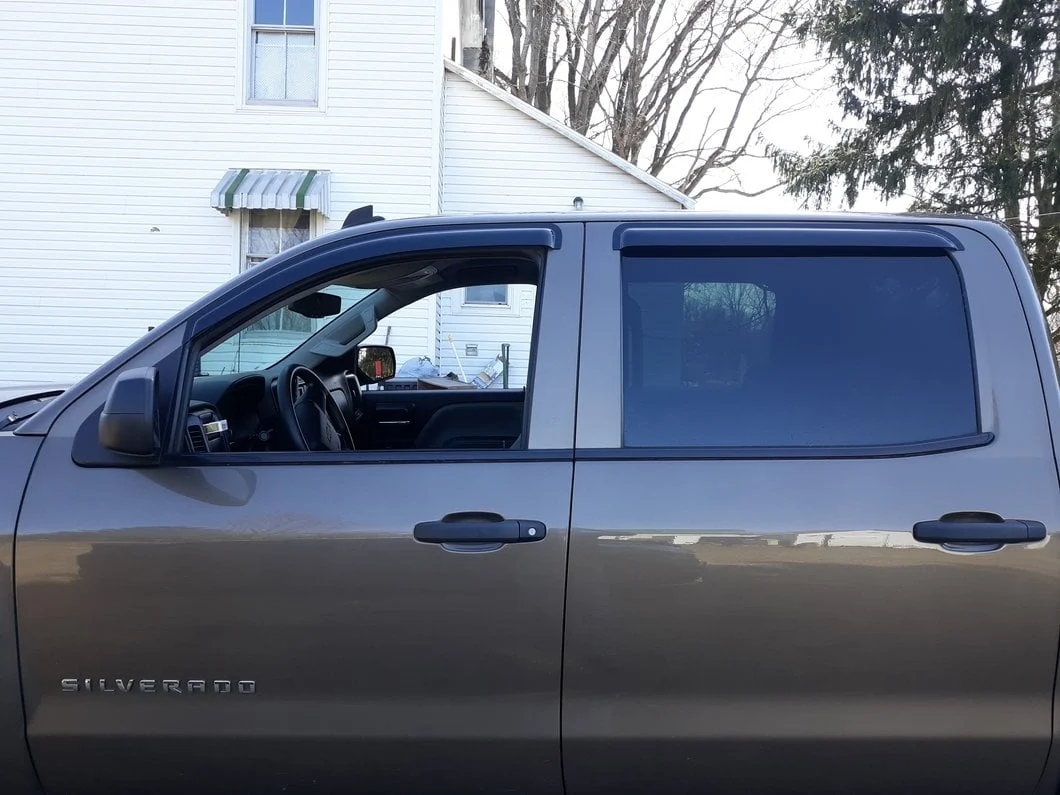 RedRock Window Deflectors; Front and Rear; Smoked (14-18 Silverado 1500 Crew Cab) - Image 9