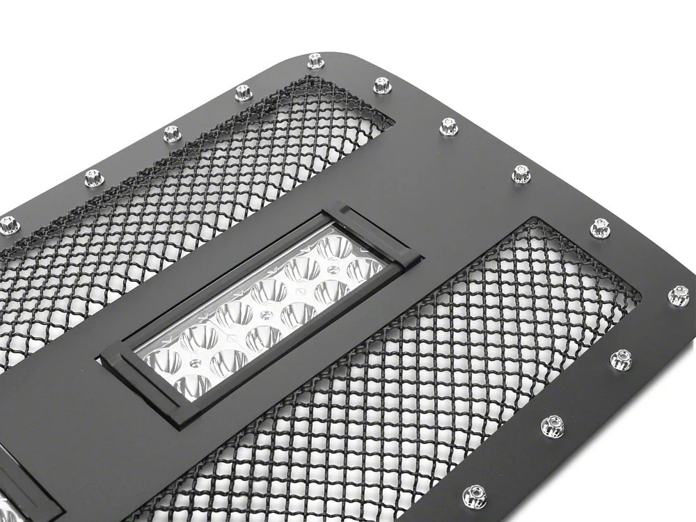 RedRock Wire Mesh Upper Grille Insert, Rivets and LED Lighting; Black (09-14 F-150, Excluding Raptor) - Image 2