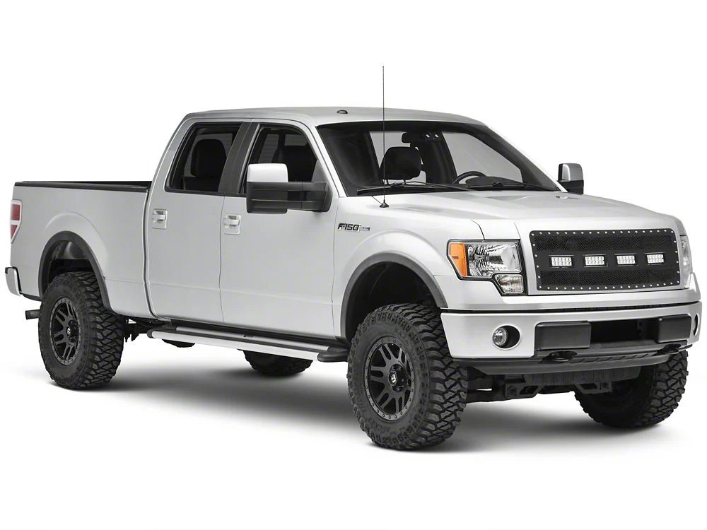 RedRock Wire Mesh Upper Grille Insert, Rivets and LED Lighting; Black (09-14 F-150, Excluding Raptor) - Image 5
